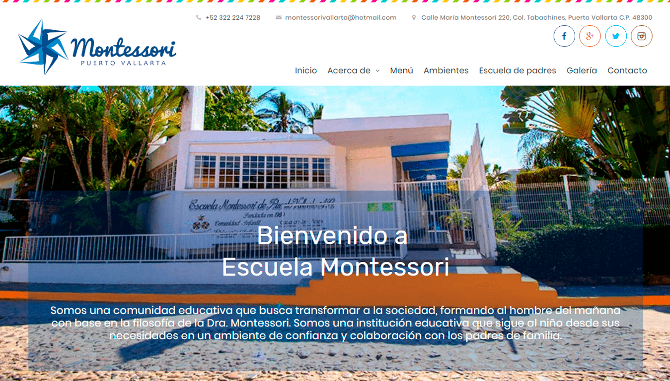 diseño web Escuela Montessori puerto vallarta