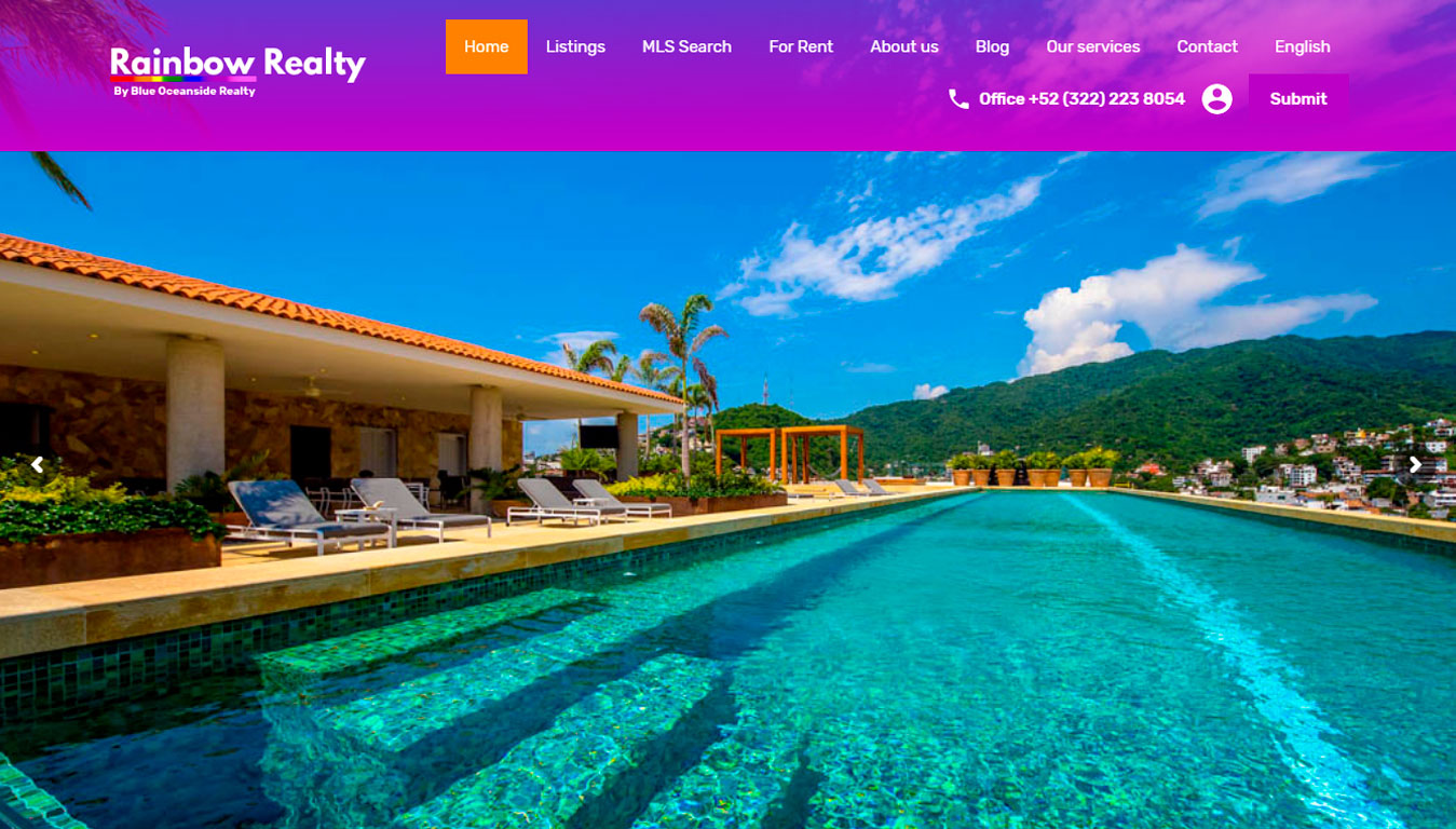 diseño web Rainbow Realty puerto vallarta